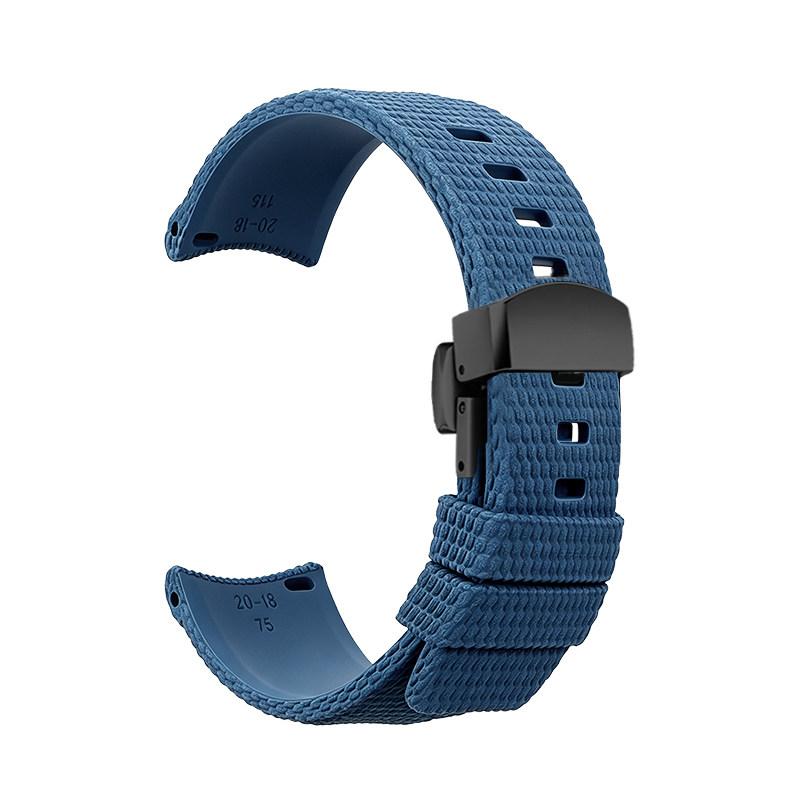 Curved arc-shaped fluororubber Watch strap for original OMEGA X Swatch X Blancpain Scuba Fifty Fathoms MoonSwatch FKM watchband