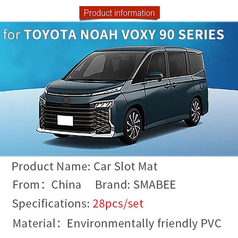 Smabee for Toyota Noah Voxy 90 Series Anti-Slip Center Gate Slot Cup Holder Coaster Mat Door Groove Pad Car Accessories WHITE