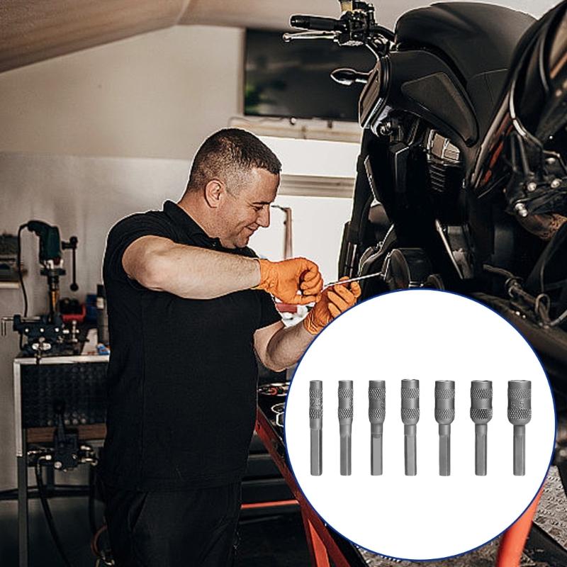 7Piece 2.5mm-5.5mm Hex Socket 4mm Hexagon Shank Nut Driver Part Metric Driver Drill Bit Screwdriver Bit for Car Repair