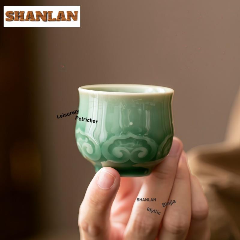 Tazza da tè pattern Nuvola Celadon Boutique Tazza da tè fatta a mano Brocca Tazza per degustazione e annusare Tazze da Chazhan Tazze da Maestro Servizi da tè Forniture