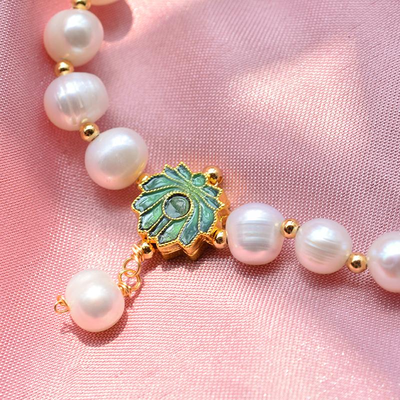 100% Natural Freshwater Pearl Elegant Lotus Flower 14K Gold Filled Female Charm Bracelet Promotion For Women Gifts