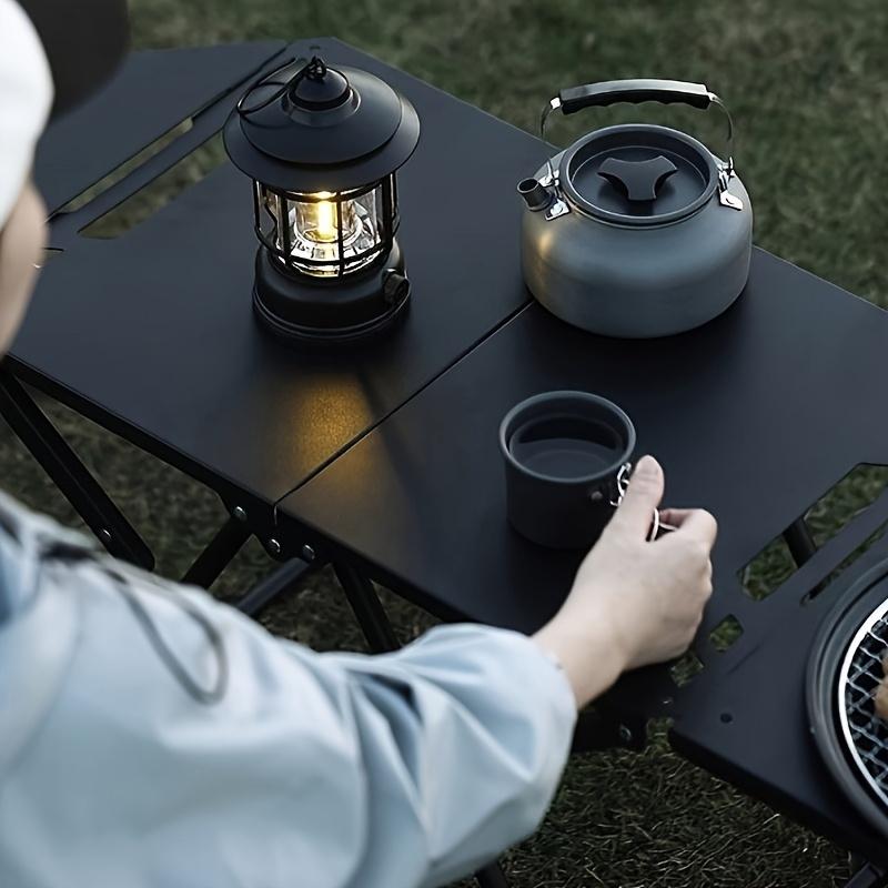 Tragbarer Klapp-Campingtisch, Leichter Eisen-Picknicktisch, Kompaktes Design für Outdoor-Camping, Strand, Grillen, Tailgating, Wandern ( Faltbar)