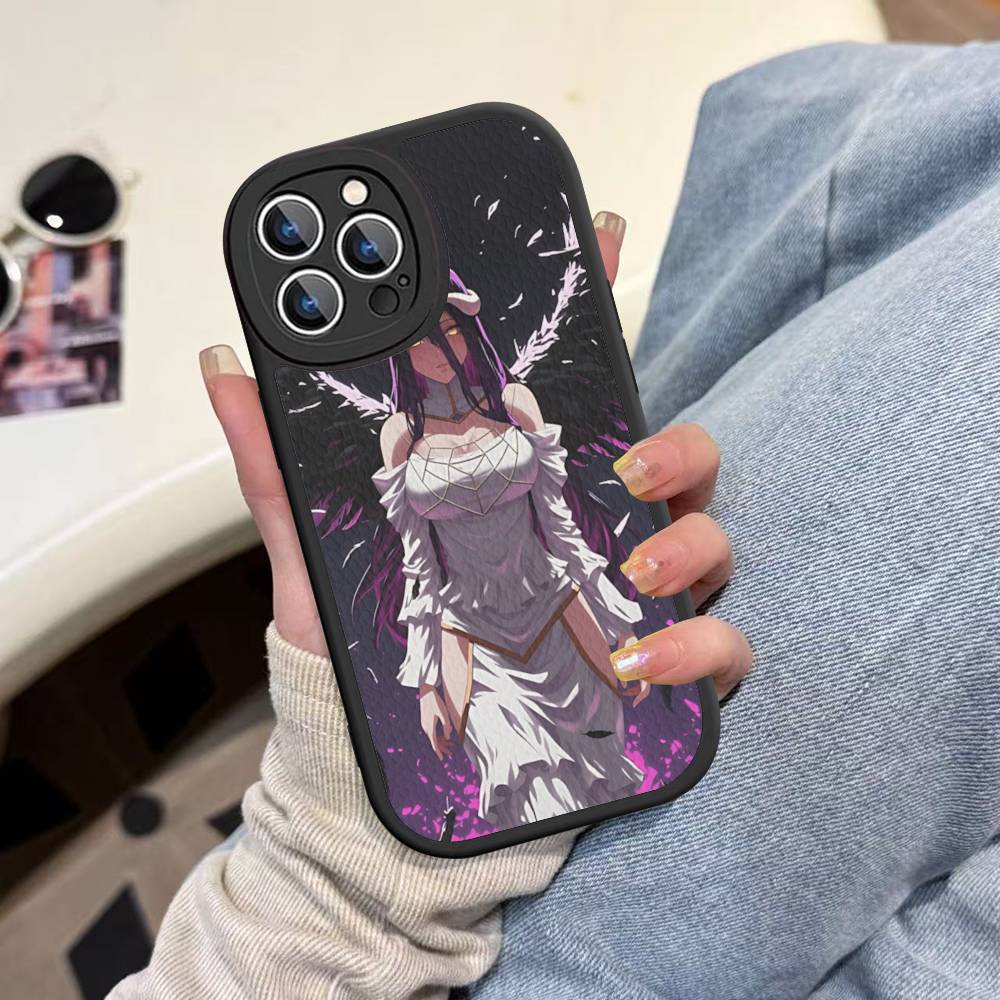 Cartoon Anime A-AlbedoS Leather Phone Case For IPhone 16 15 14 13 12 11 Pro Max Plus Shockproof Cover