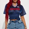 T-shirt stampata da donna con scollo a V, estate europea e americana