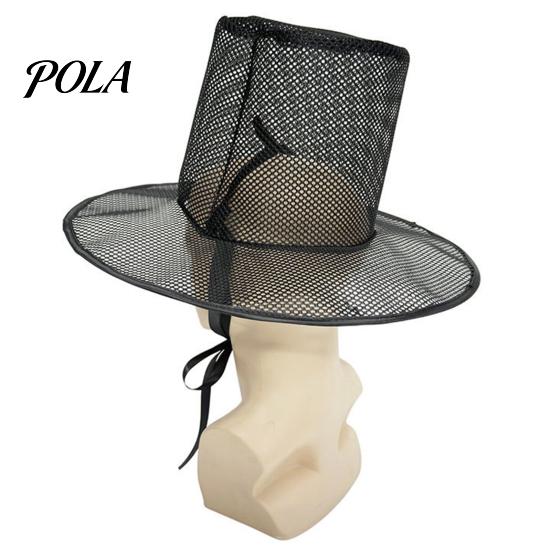 Unique Halloween Accessory Vintage Korean Gat Hat, Black Mesh Wide Brim Joseon Dynasty Magic Wizard Hat Scholar with Neck Strap, Cosplay Costume