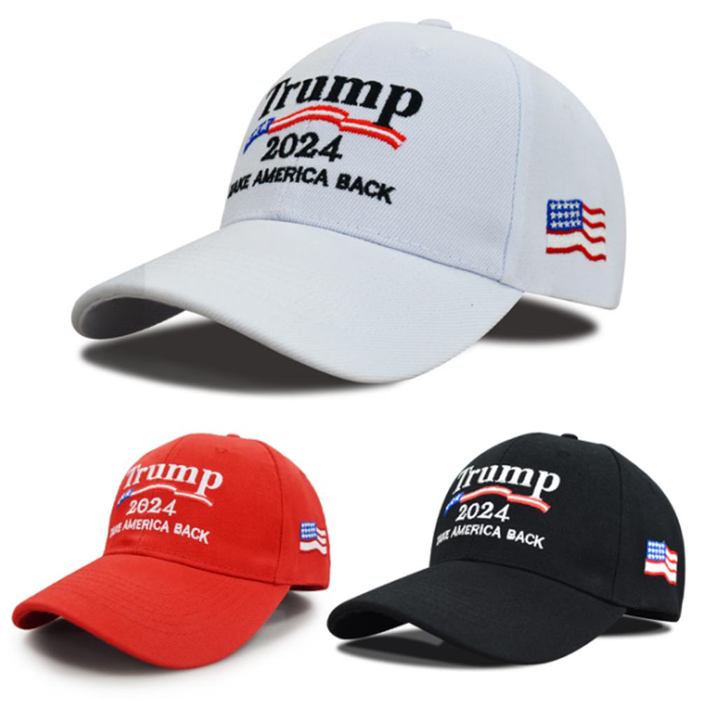 

Кепки для гольфа Trump 2024 Casual, регулируемые кепки Trucker, 3D-вышивка, флаг США для спорта на открытом воздухе красный