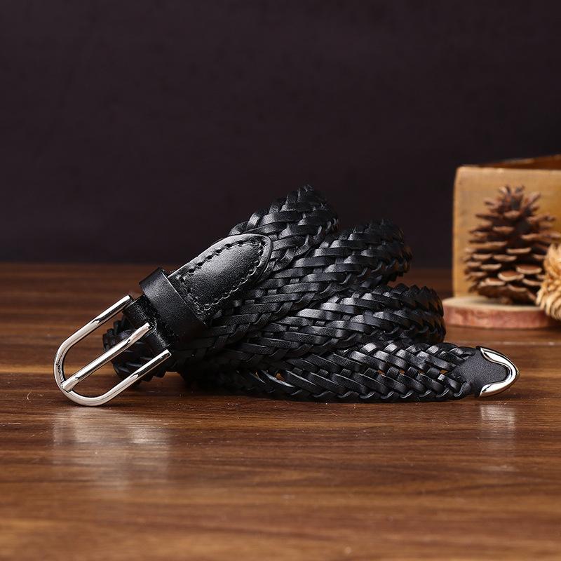 Новый Модный Легкий Роскошный Плетений Ремень Ручной Работы Женский Из Натуральной Кожи Чистая Коровья Кожа Плетеный Ремень Женский Персонализированный Модный Ремень 95cm