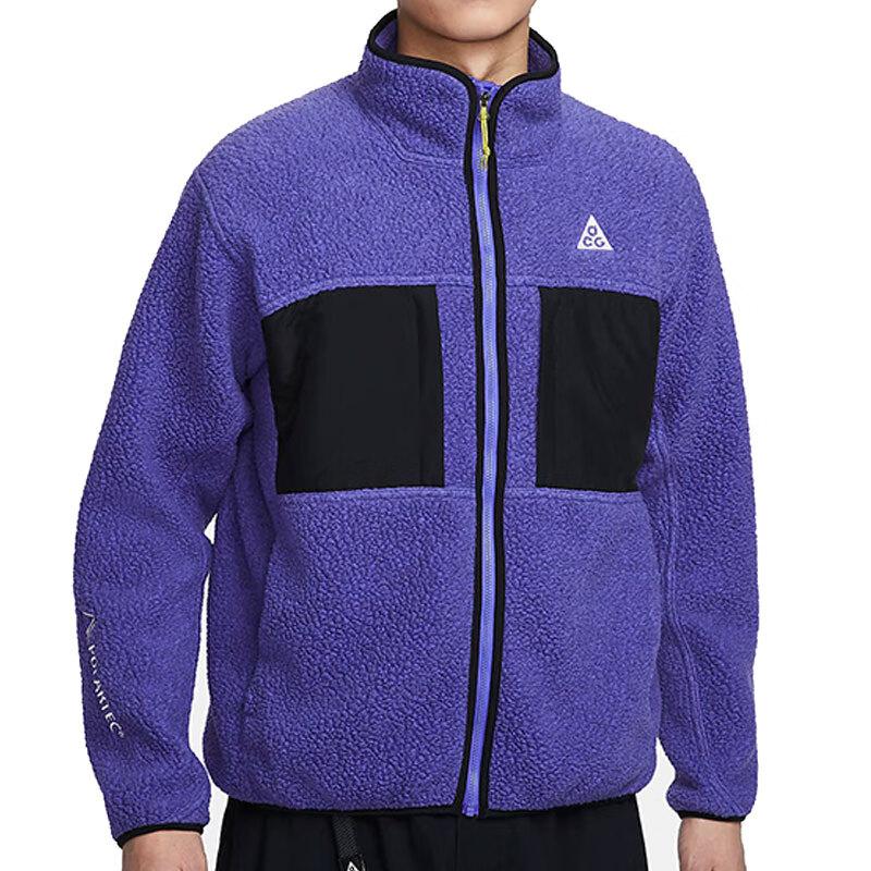 Nike ACG Color Block Zip-Up Fleece Jacket Men Outerwear Purple FN0373-510