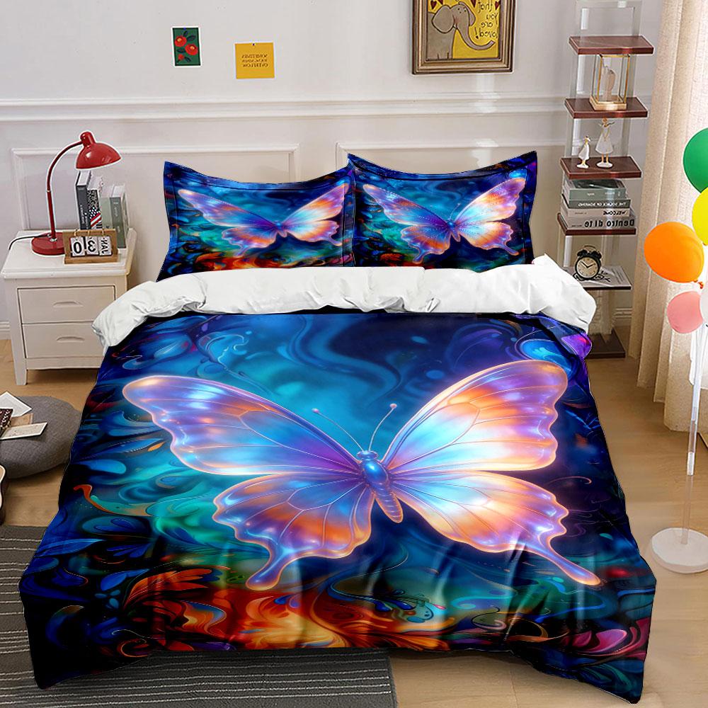 

Colorful butterfly design. Bedding sets Duvet cover sets Duvet covers Pillowcases(1 * Duvet Cover 2 * Pillowcases, without duvet insert) 135x200cm