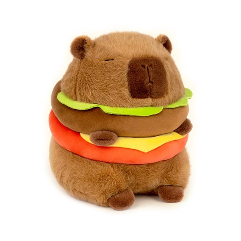 Милая кукла капибара, мягкая игрушка, игрушка-гамбургер, мягкая удобная кукла капибара, игрушка для раннего развития малышей 1