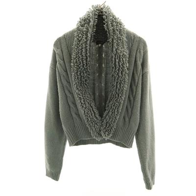 Wool Blend Long Sleeve Loop Shawl Collar Knit Cardigan 4 Women Used