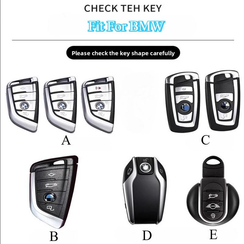 TPU Transparent Car Key Cover for BMW - Compatible with 1/3/5/X Series, I Models | Black & White Color | Protective Key Fob Case
