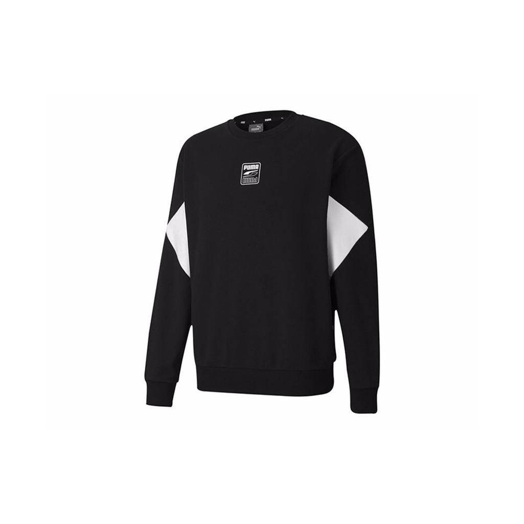 Puma Rebel Crew Logo Print Casual Sweatshirt Men Tops Black 585271-01