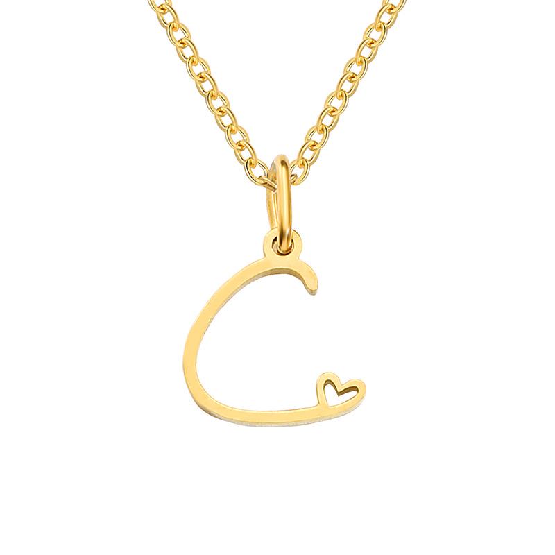 eManco Women's Niche Stainless Steel Letter Clavicle Necklace