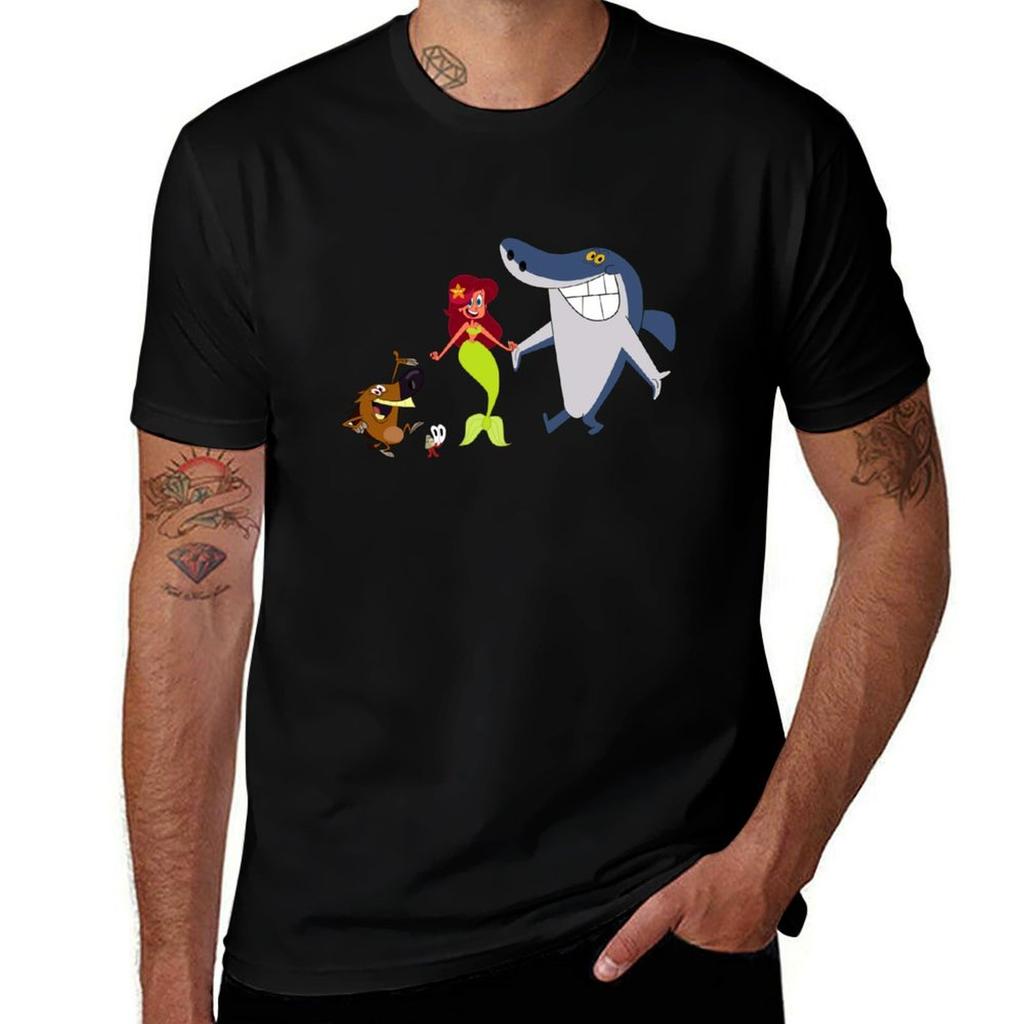 Zig And Sharko Famous Cartoon Tshirt Street Wear Tees Sweat Luxury Clothes Unisex