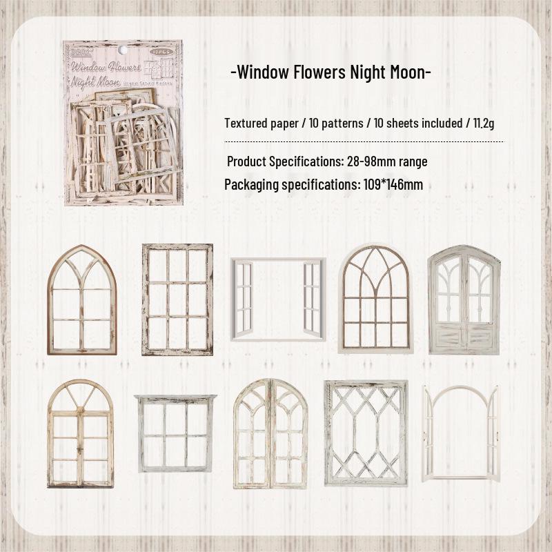 Vintage Yanyun Carved Window Collage Stickers - DIY Journal Decoration