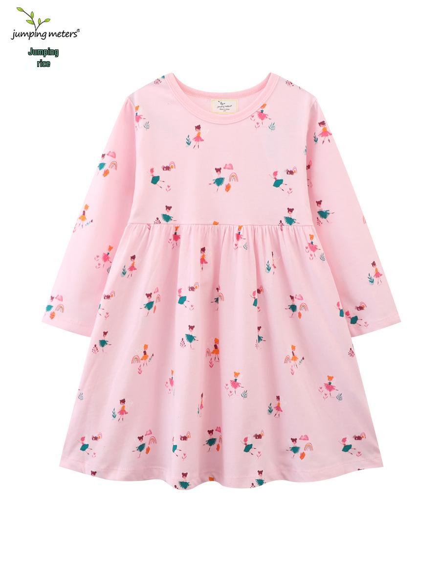 Autumn Long Sleeve Cartoon Print Girl s Dress 5T