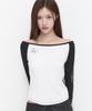 ILLIGO Lettering Color Block Long Sleeve White