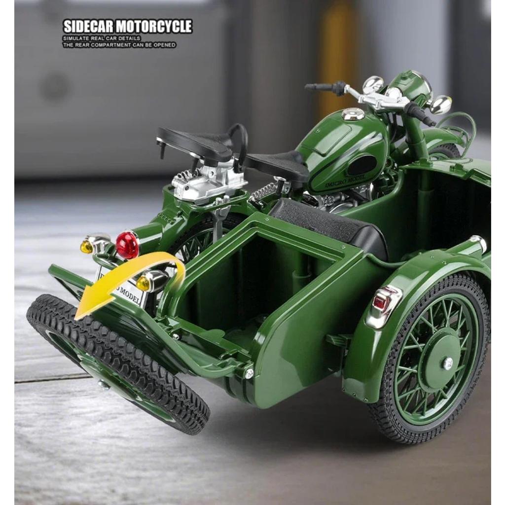 1/10 Motocykl Trójkołowy Stop Die-Cast Model Motocykla Zabawka Pojazd Kolekcja Dźwięk i Światło Terenowy Autocykl Zabawki Samochód