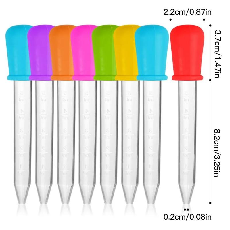 5/10Pcs 5Ml Small Silicone Plastic Pipette Dropper Feeding Medicine Liquid Eye Ear Pipette Dropper Lab Experiment Toys Gift