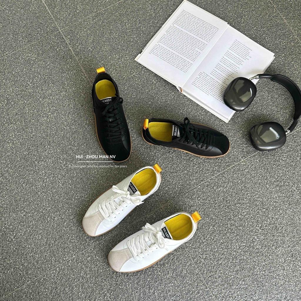 Sheepskin version~ Ballet shoes women's sports style 2025 new Korean version leather platform training women's shoes single shoes women