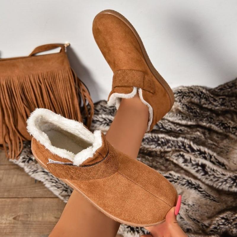 Large Size Snow Boots for Women, New Velvet Thickened Cotton Boots for Autumn and Winter, Cotton Shoes for Women