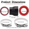 3 To 4 Inches Straight Black Silicone Reducer Coupler With 2 T-Bolt Clamps 4 Layers Of Polyester Reinforcement Suitable High Level Turbo Pipe