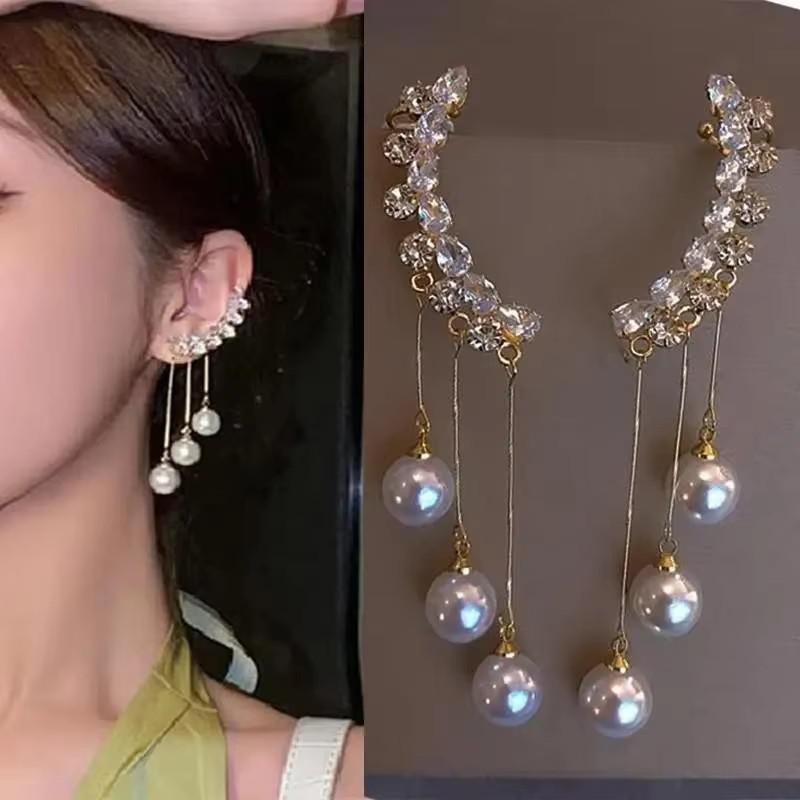 925 Silver Needle Green Red Butterfly Long Tassel Earrings For Women Jewelry Trending Korean Fashion Crystal Drop Earrings