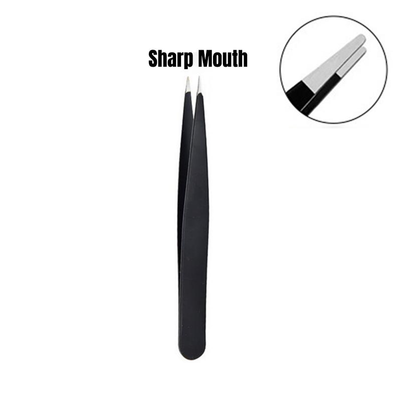1/4pc Stainless Steel Eyebrow Tweezers Kit Eyebrow Eyelash Tweezers with Storage Bag Beauty Salon Home Hair Removal Tweezers