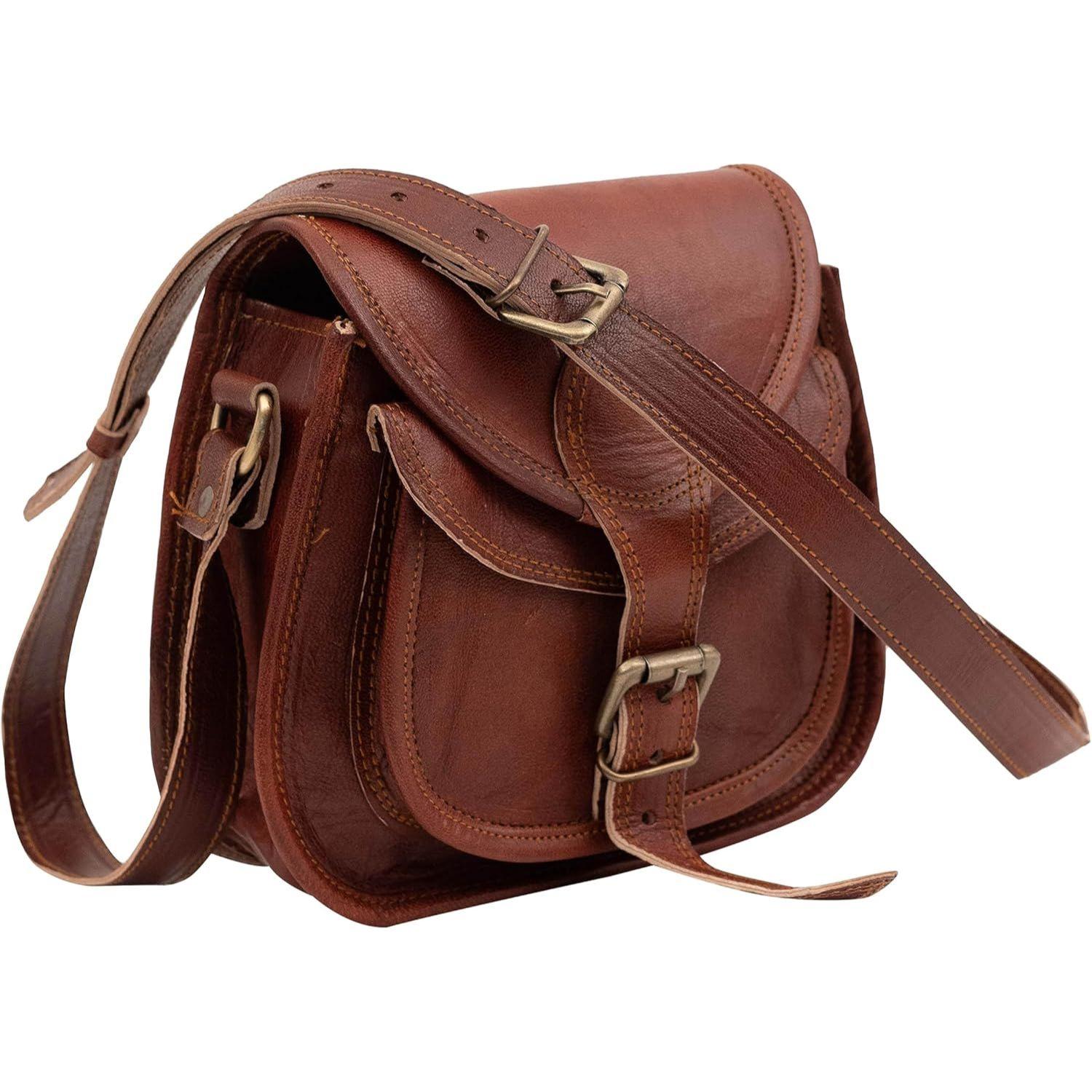 

Женская сумка через плечо из натуральной кожи коричневого цвета через плечо 11 x 9 x 3 in коричневый