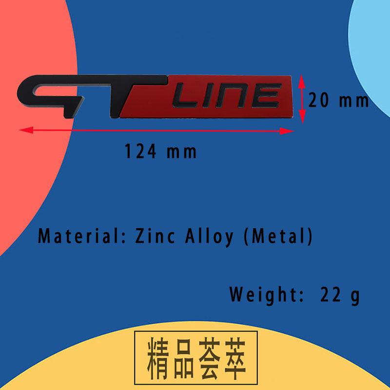3D Premium GT LINE för bil Huv Skärm bagageutrymme Bakre motorhuv Namnskylt Dekal Emblemmärke Klistermärke
