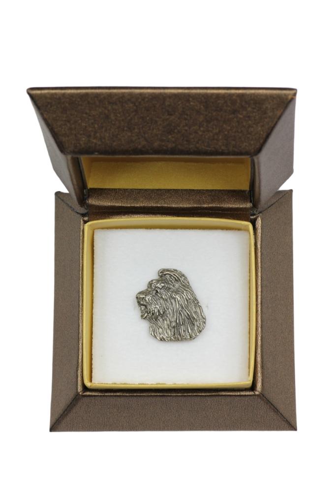 Old English Sheepdog, Bobtail, Bob-tail - Dog brooch in a gift box, elegant pin, lapel pin for Art-Dog brand jacket