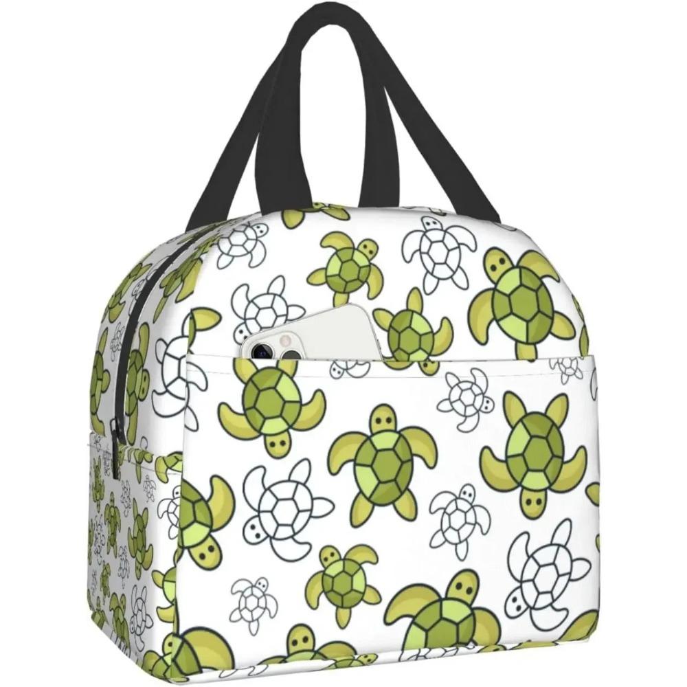 Cute Turtle Thermal Lunch Bag Travel Picnic Bento Cooler Reusable Tote Work Insulated Container Bags for Women Men Boys Girls