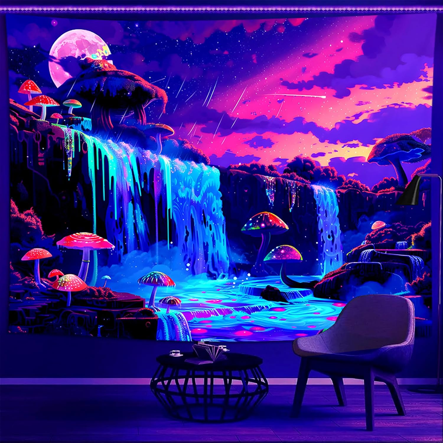 

Tapestry Narangornt UV bedroom fluorescent 75x100 чёрный