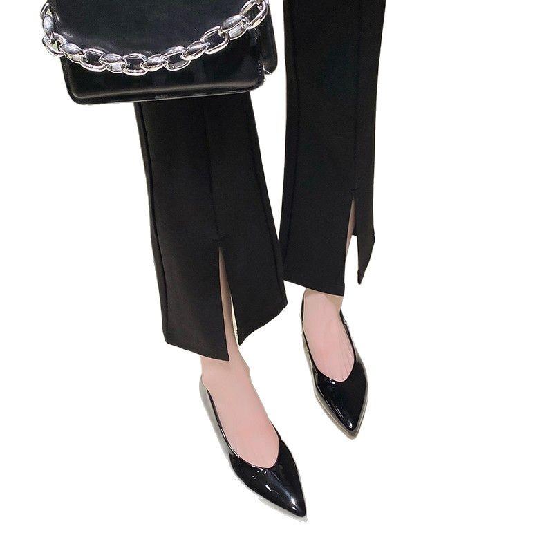 Heel Shoes Women's Cat Heel New Shallow Mouth Pointed Middle Heel Single Shoes Women's Summer Middle Heel Single Shoes Women's Shoes