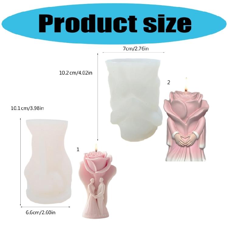 Rose Candle Molds for Candle Making,Silicone Candle Mold Rose Epoxy Resin Casting Molds for Diys Crafts,Candle,Soap
