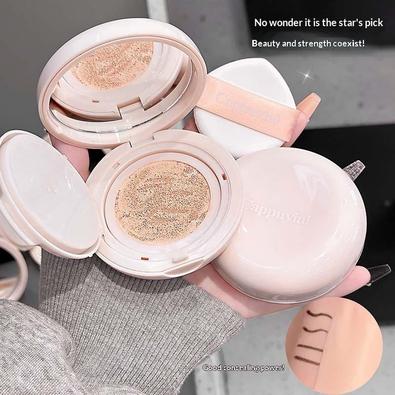 Cappuvini Air Cushion BB Cream Base Hidratante Corrector Control de Grasa Impermeable Cobertura Total Cosméticos Faciales Impermeables