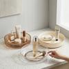 360 Rotating Makeup Organizer Vanity Tray Round PET Plastic Perfume Stand Cosmetic Skincare Bedroom Bathroom Storage Shelf Rack