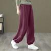 Women Fashion Casual Pants Spring Summer Loose Fit Elastic Waist Cotton Linen Tapered Ankle Pants
