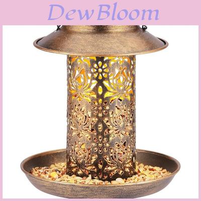 Charming Outdoor Solar Metal Hummingbird Feeder And Decorative Garden Light For Bird Feeding And Watering