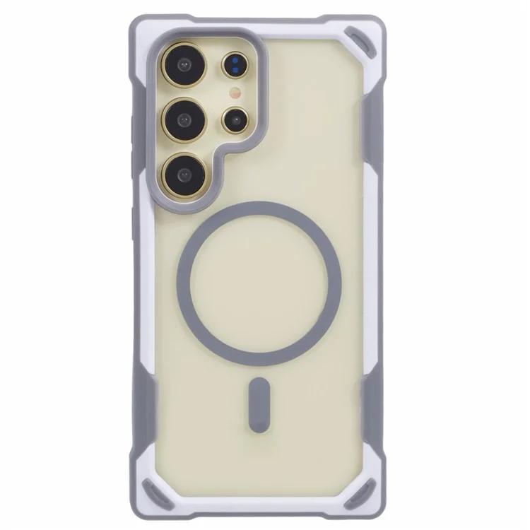 

Серия KFX Для Samsung Galaxy S24 Ультра Магнитный Чехол ТПУ + Акриловый Чехол Для Телефона Двухцветное Сращивание - Серый