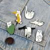 Cute Cats Series Brooches Creative Funny Kitten Enamel Pins Jewelry Gift for Kids Friends Backpack Denim Lapel Badge Accessories