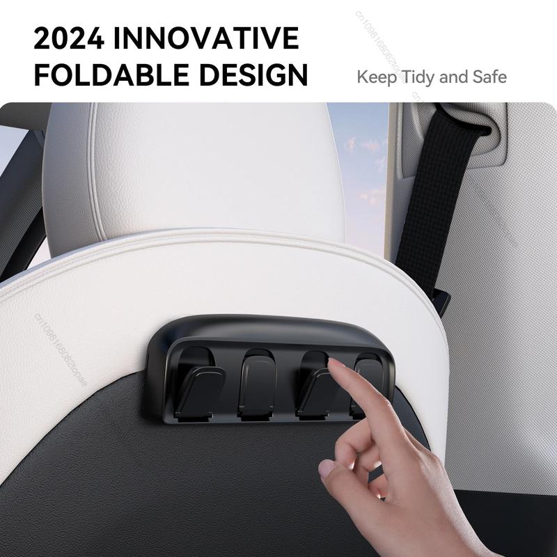 For Tesla Model 3 Y Highland Juniper -2025 Foldable Car Seat Hooks 4 In 1 Hidden Car Seat Back Hanger Car Interior