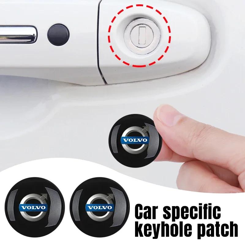 4 pegatinas protectoras antipolvo para el núcleo de la cerradura de la puerta del coche Volvo S40 S60 S90 XC40 XC60 XC90 V40 V50 V60 V90 C30 C70 S80 V70