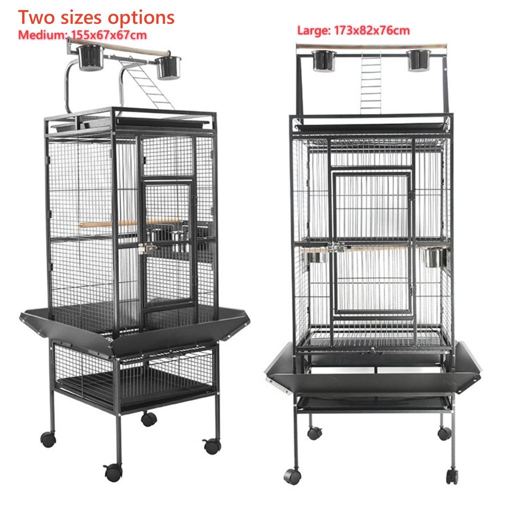 premium iron material seeds anti-spill topplay mansion birdcage With Rooftop Playground bird breeder fit for pet birds