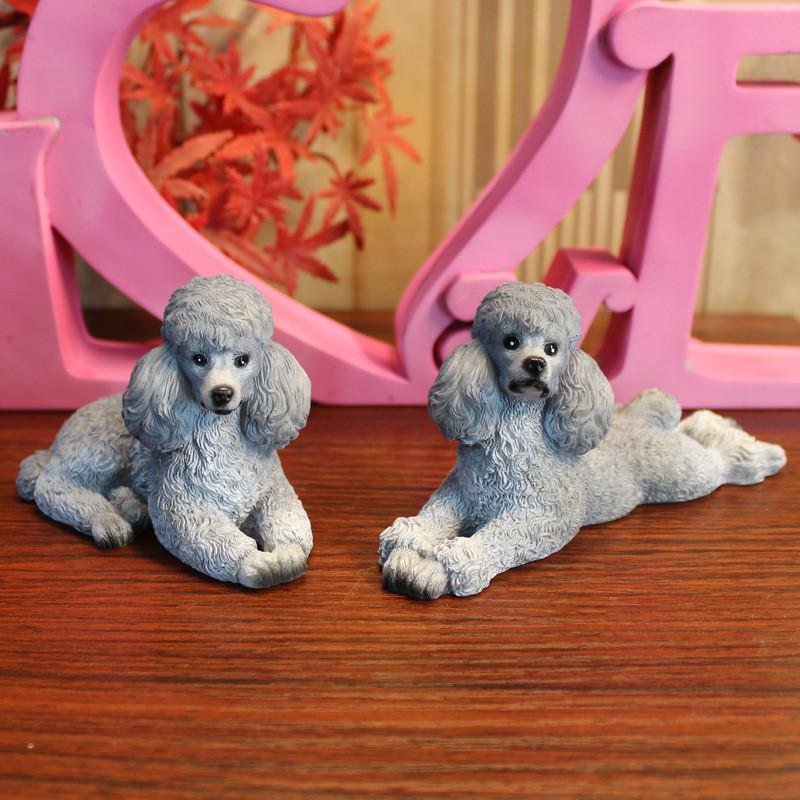 Poodle Simulated Resin Model Tabletop Figurine Micro Landscape Garden Decoration