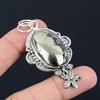 Friendship Day Sale Pyrite Stone 925 Silver Elegant Anniversary Flower Pendant