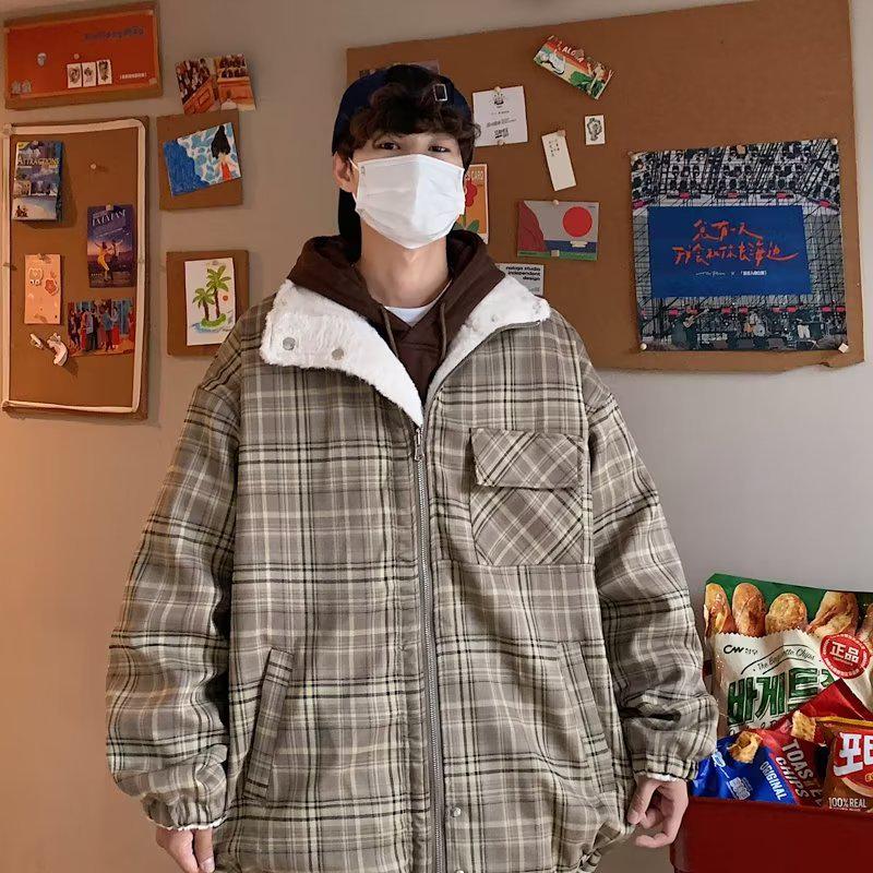 Men's Trendy Lambswool Jacket: Winter Street Style, Loose Fit, Double-Sided, Versatile Casual Coat