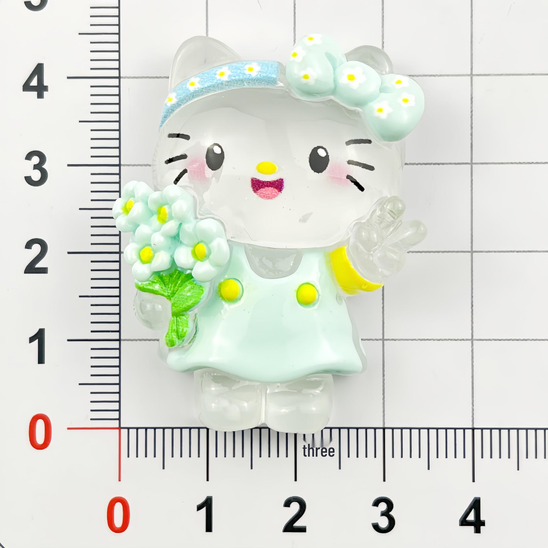 Luminous Cartoon KT Cat Resin Accessories for DIY Hair Clips and Shoe Buckles