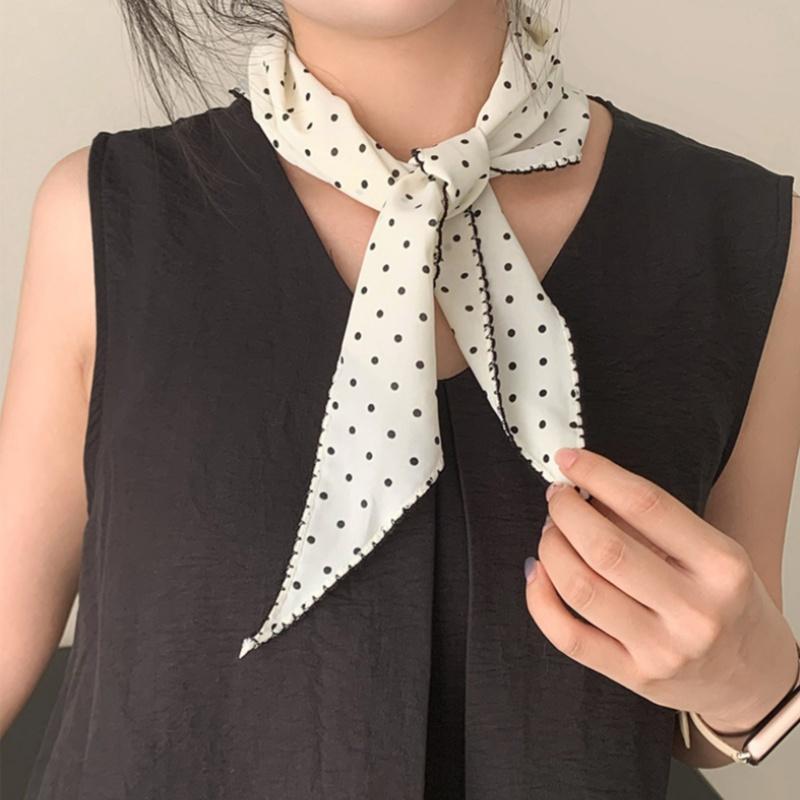 Stilvolles Polka-Dot Dünnes Stirnband Sommer Kleiner Schal Sonnenschutz Haarband Für Sport Outdoor Laufen